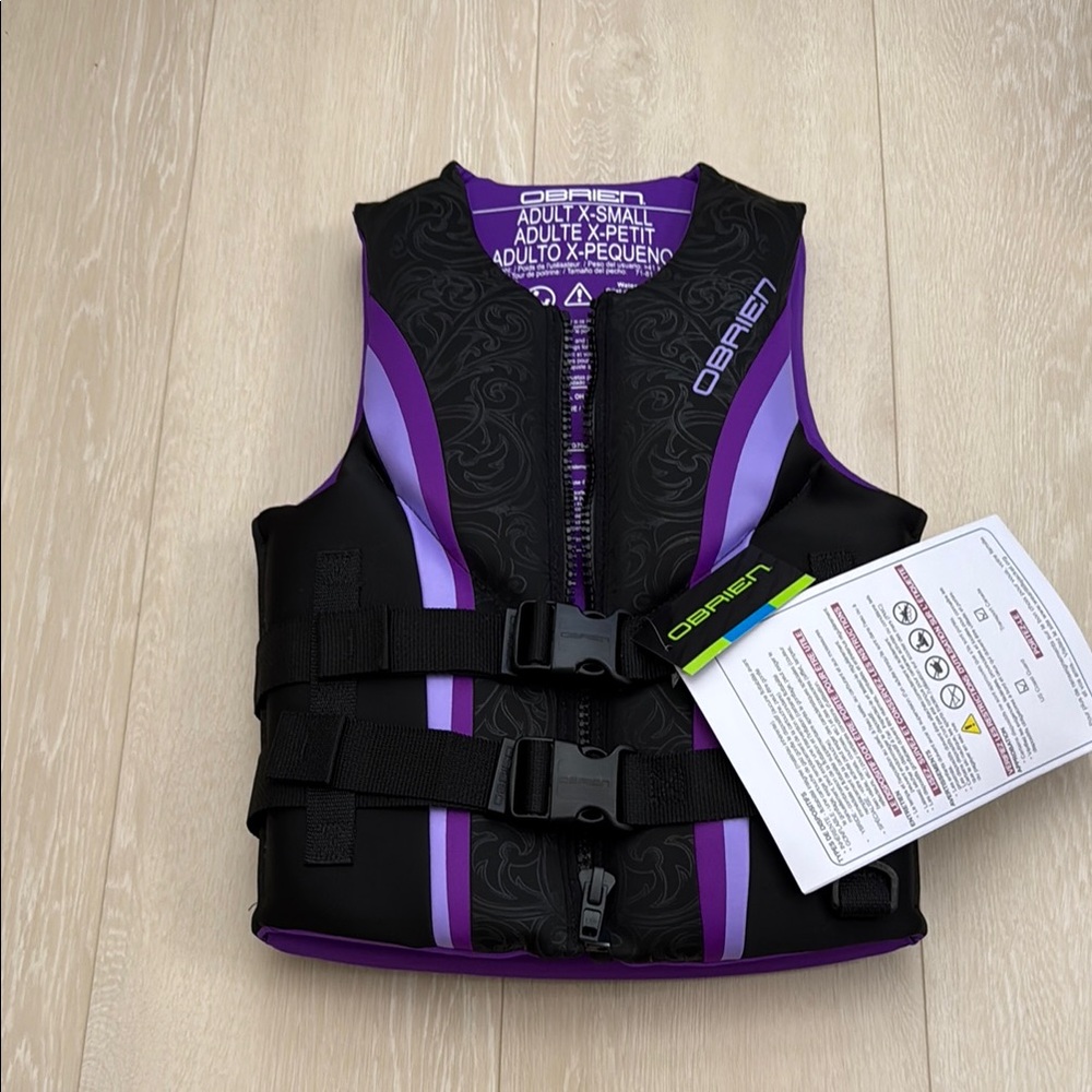 O'Brien Black and Purple Life Vest